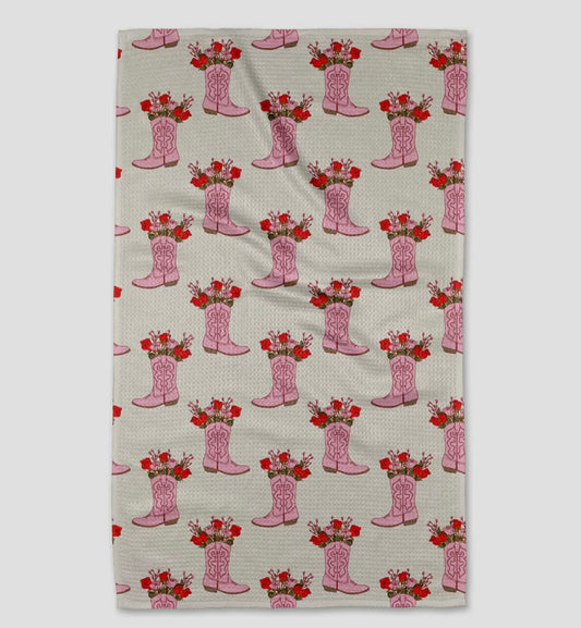 Geometry Cowgirl Boots Tea Towel