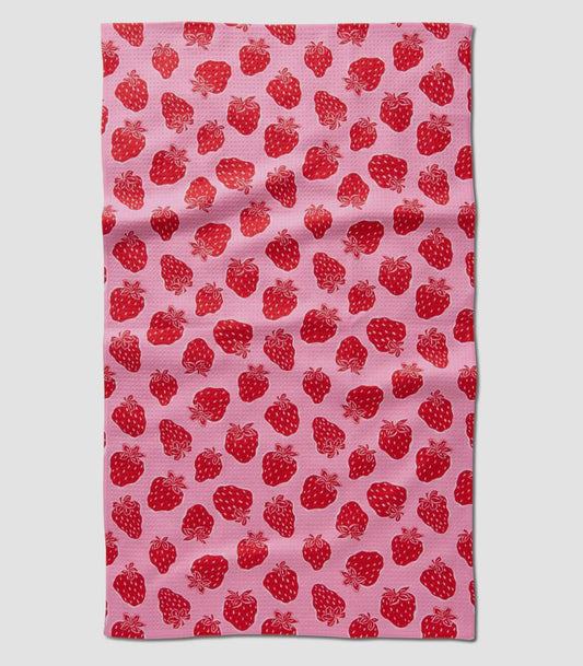 Geometry Strawberry Tea Towel