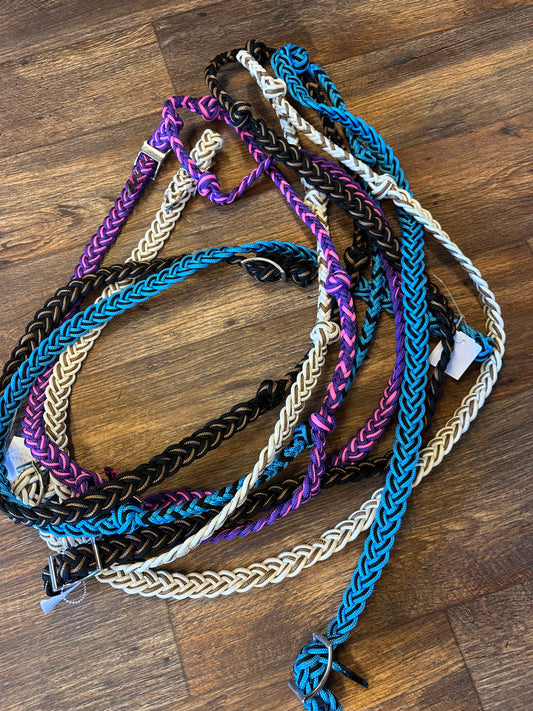 Braided Nylon Barrel Reins w/Knots 560