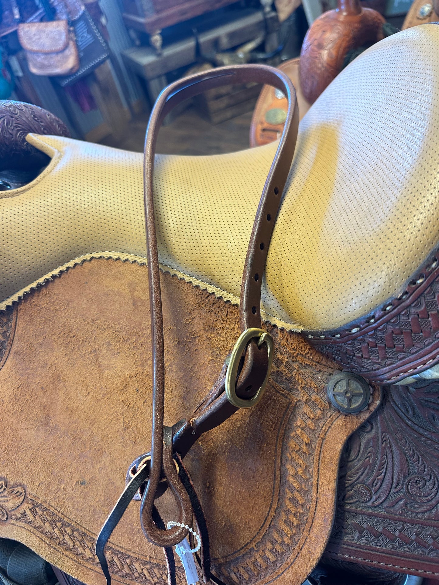 Oiled 3/4 slit ear headstall