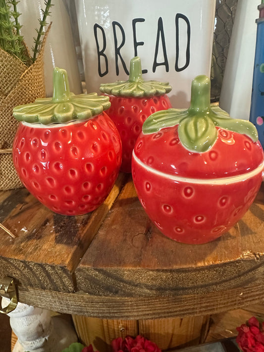 Strawberry sugar bowl