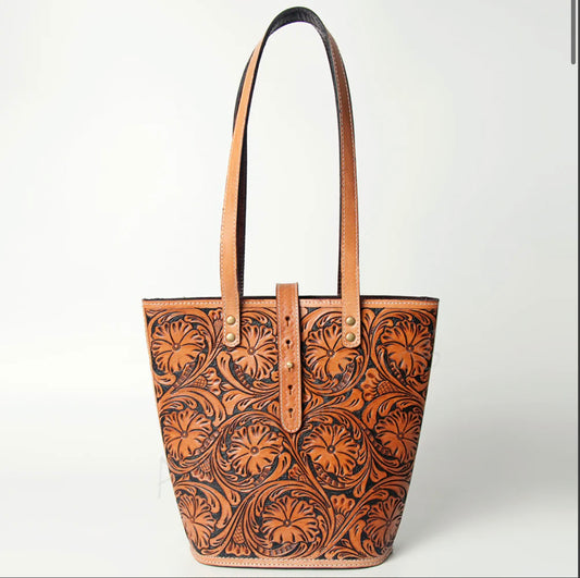 Tooled leather Tote purse