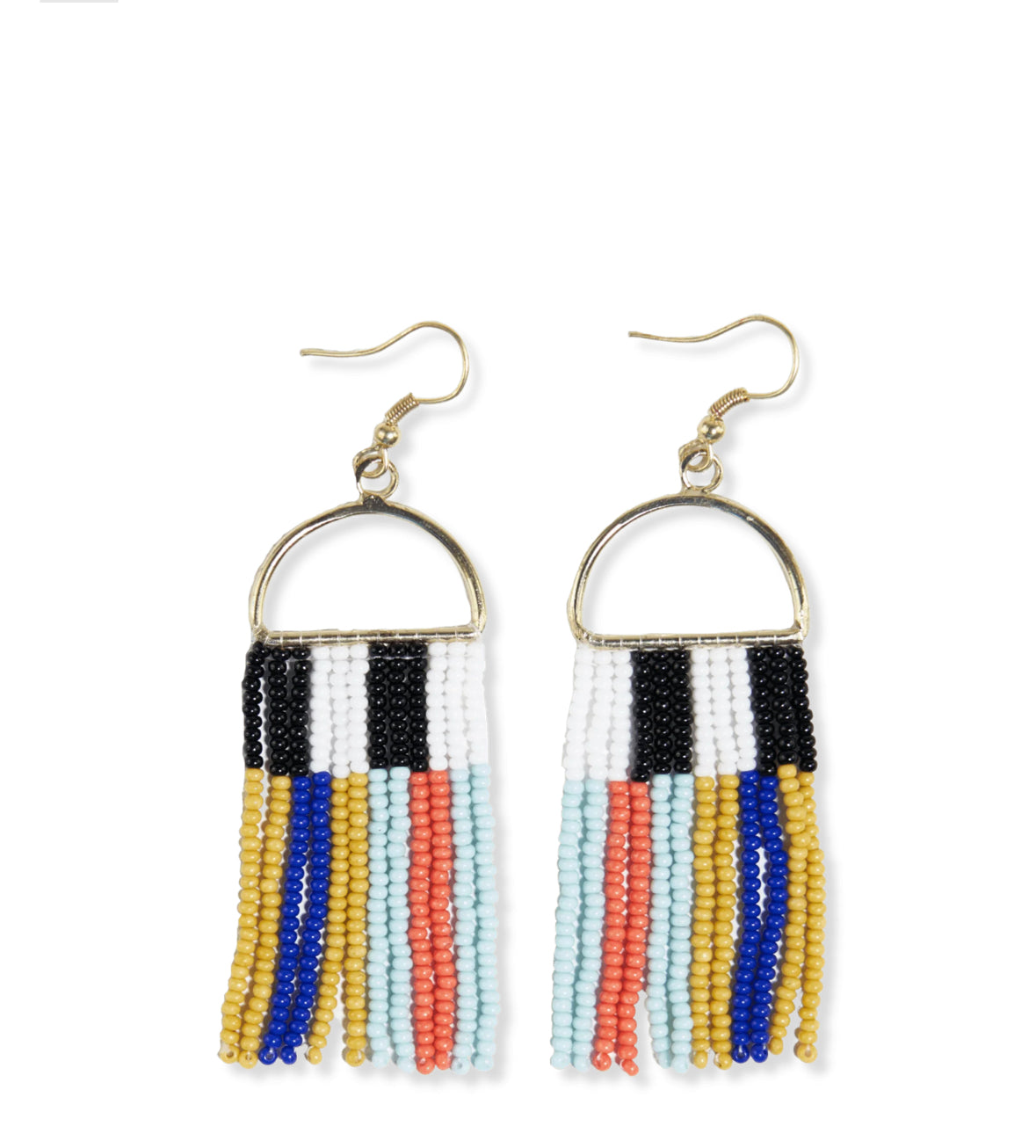 Multi colored fringe earrings