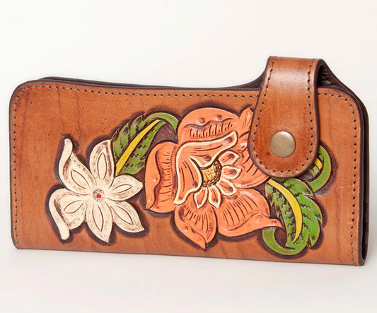 Tooled floral wallet