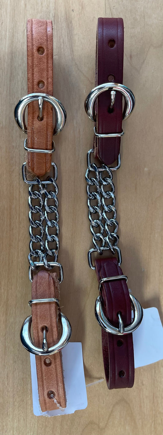 Harness Leather Double Chain Curb Strap