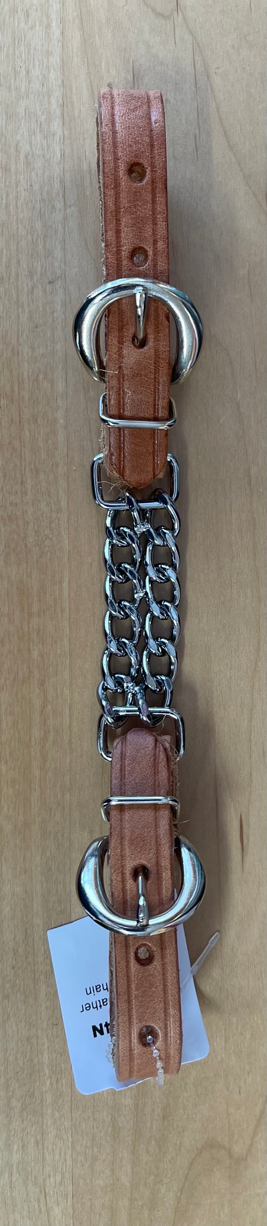 Harness Leather Double Chain Curb Strap