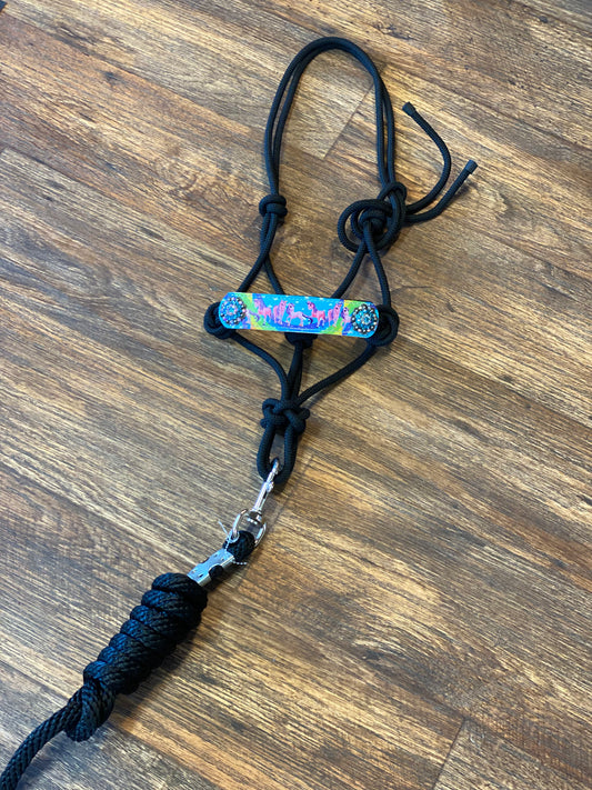 Unicorn Pony rope halter with lead