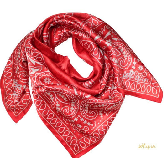 Red bandanna 100% silk, wild rag