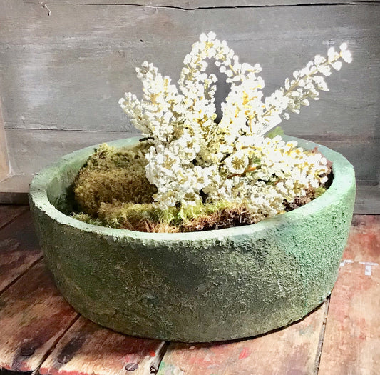 Green Mossy Terra Cotta Bowl
