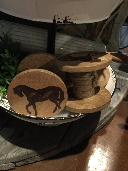 horse wooden spool