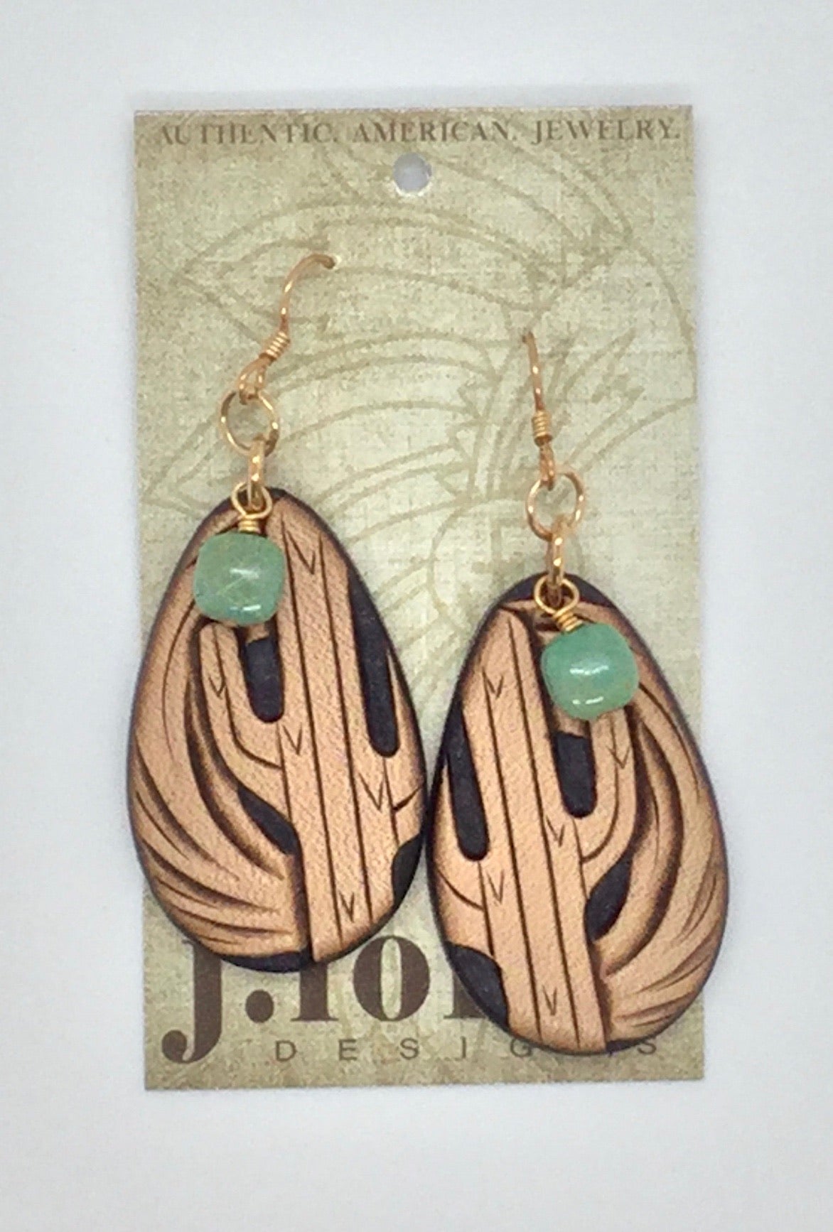 Teardrop Saguaro w/Turquoise Earring