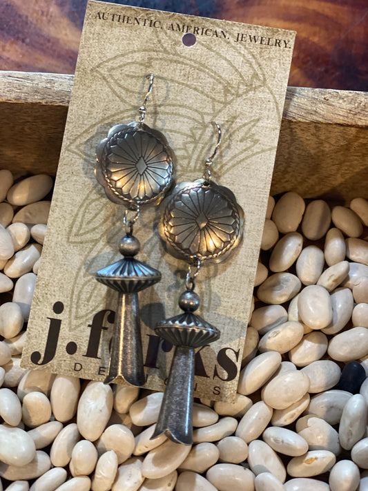 Silver Concho & Blossom Earring