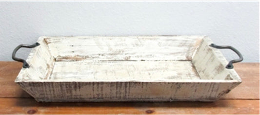 White Wash Square Tray