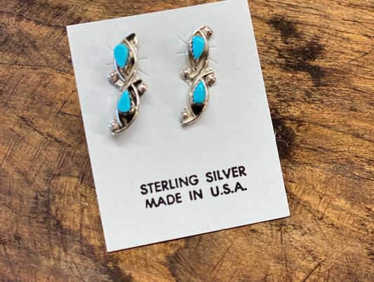 Genuine Turq/Silver Double Teardrop