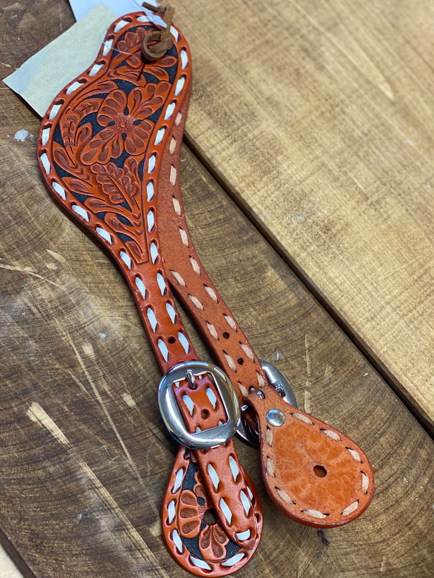 Tooled Spur Strap