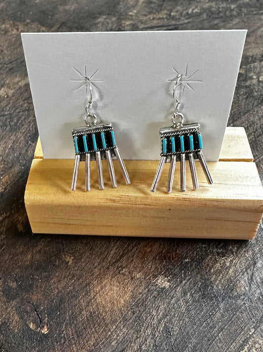 Turquoise, spider earrings