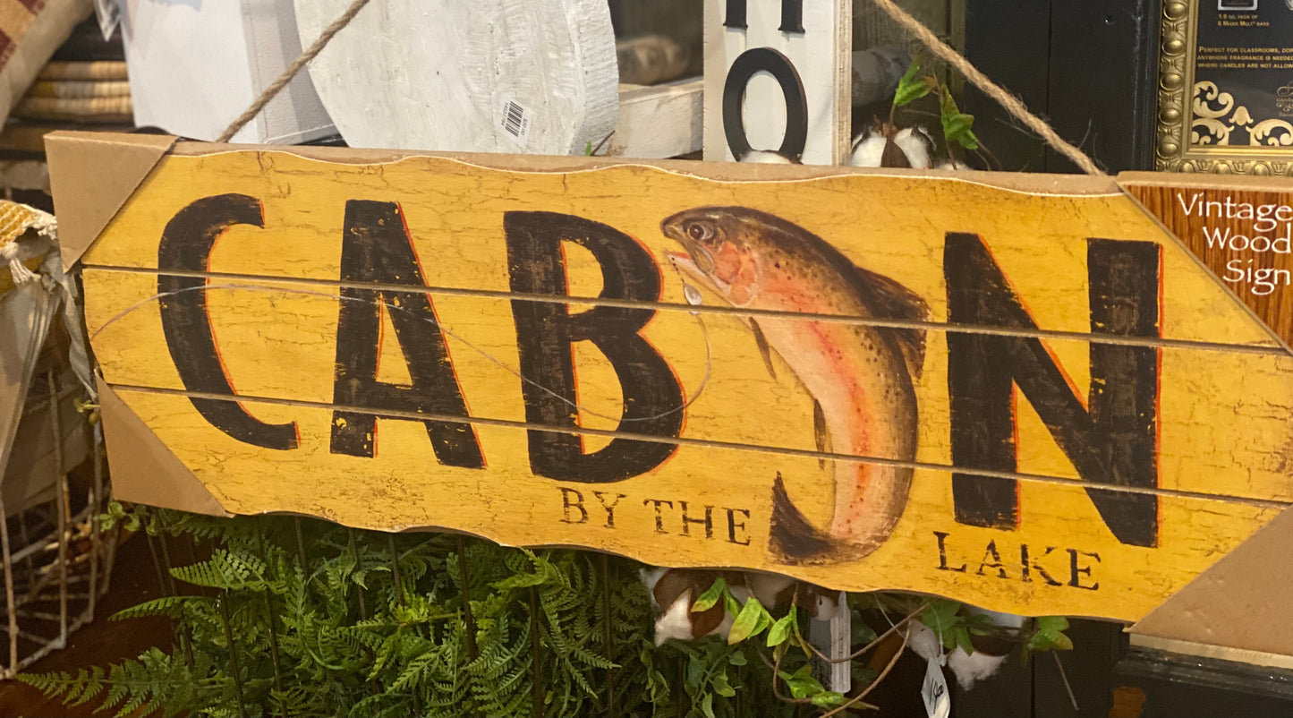 Wood Fishing Signs