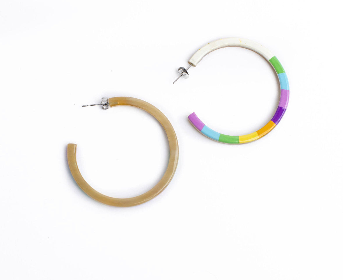 Rainbow, hoops, Earring