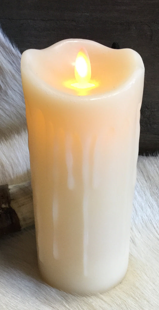 Cream Realistic Battery Pillar Candle