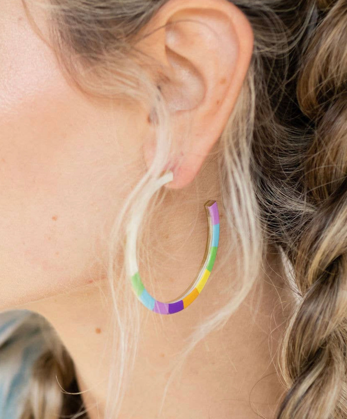 Rainbow, hoops, Earring