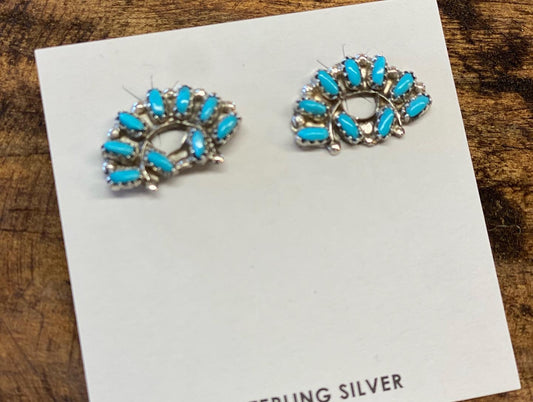 Genuine Silver/Turq Flower