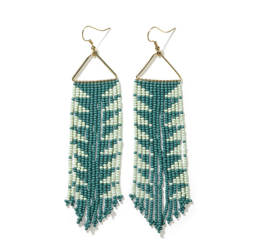 Teal with Mint Arrow Fringe