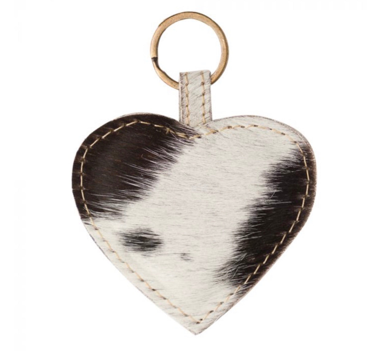 Hair on Hide Heart Key Chain