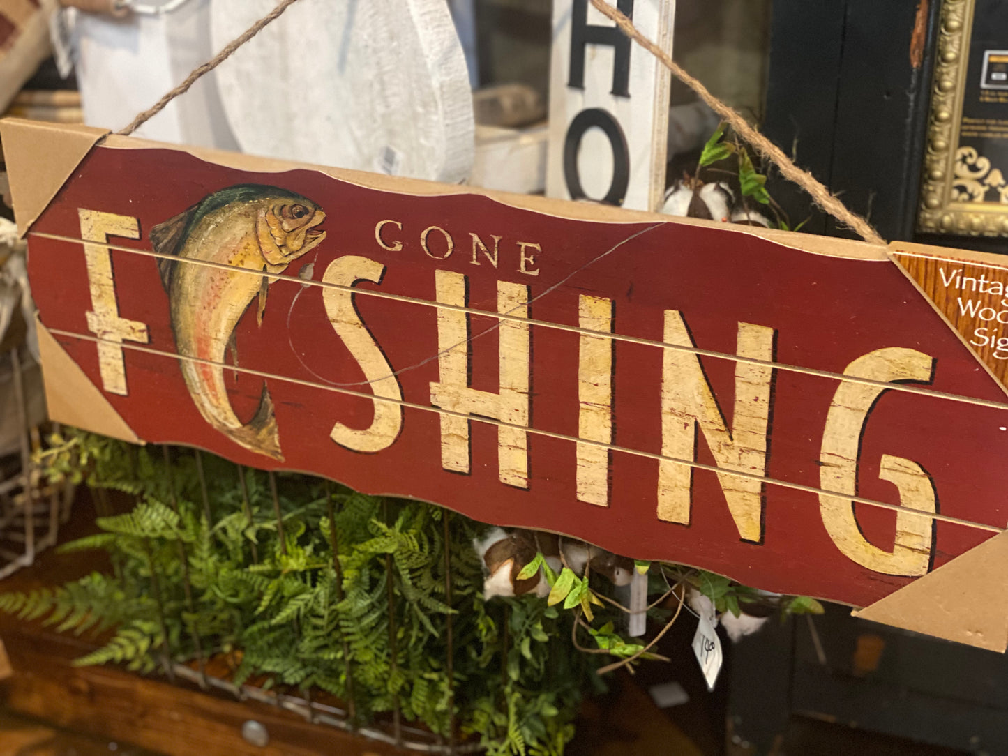 Wood Fishing Signs