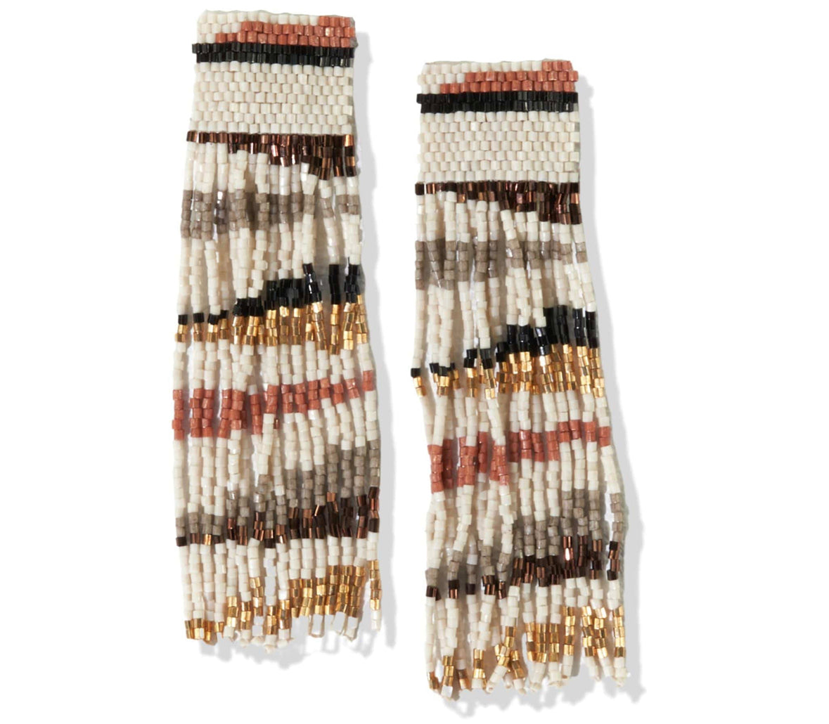 Ivory/Rust Fringe earrings