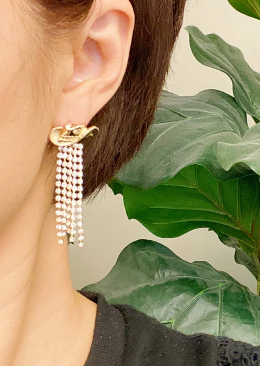 Gold, cowboy hat, dangle earrings