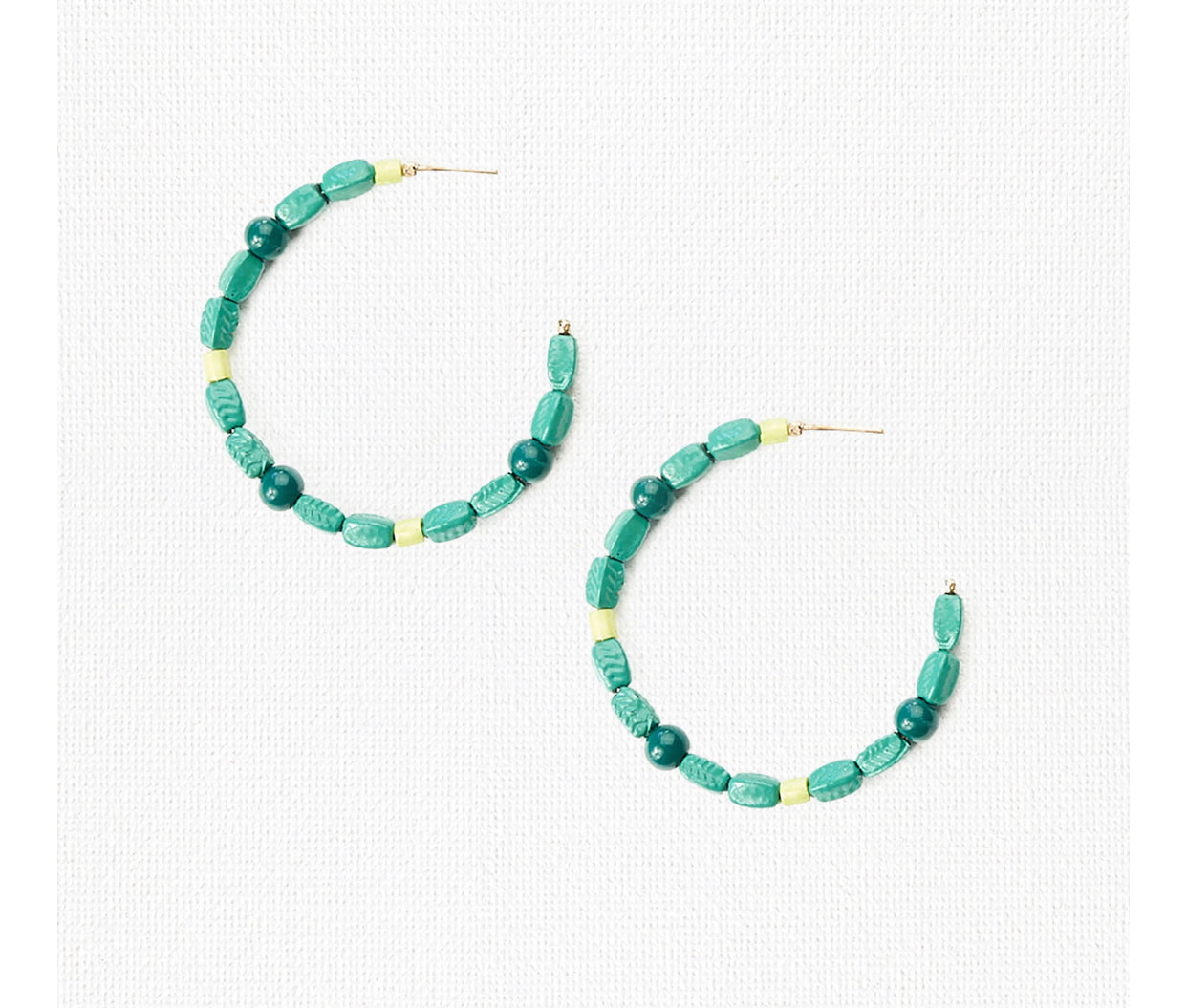 Glass Bead Hoop Earrings