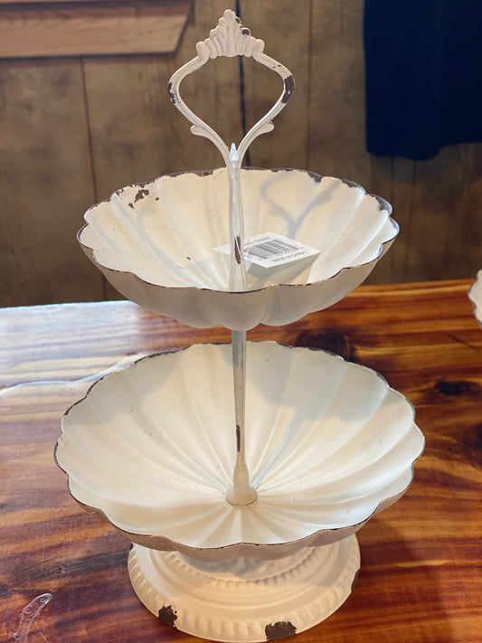 Mini Two Tier Scalloped Tray