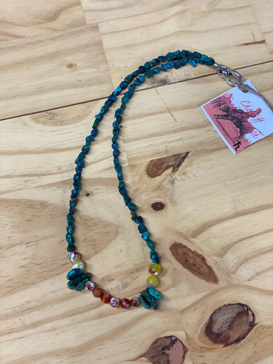 Turquoise Yellow Gem Stone Necklace