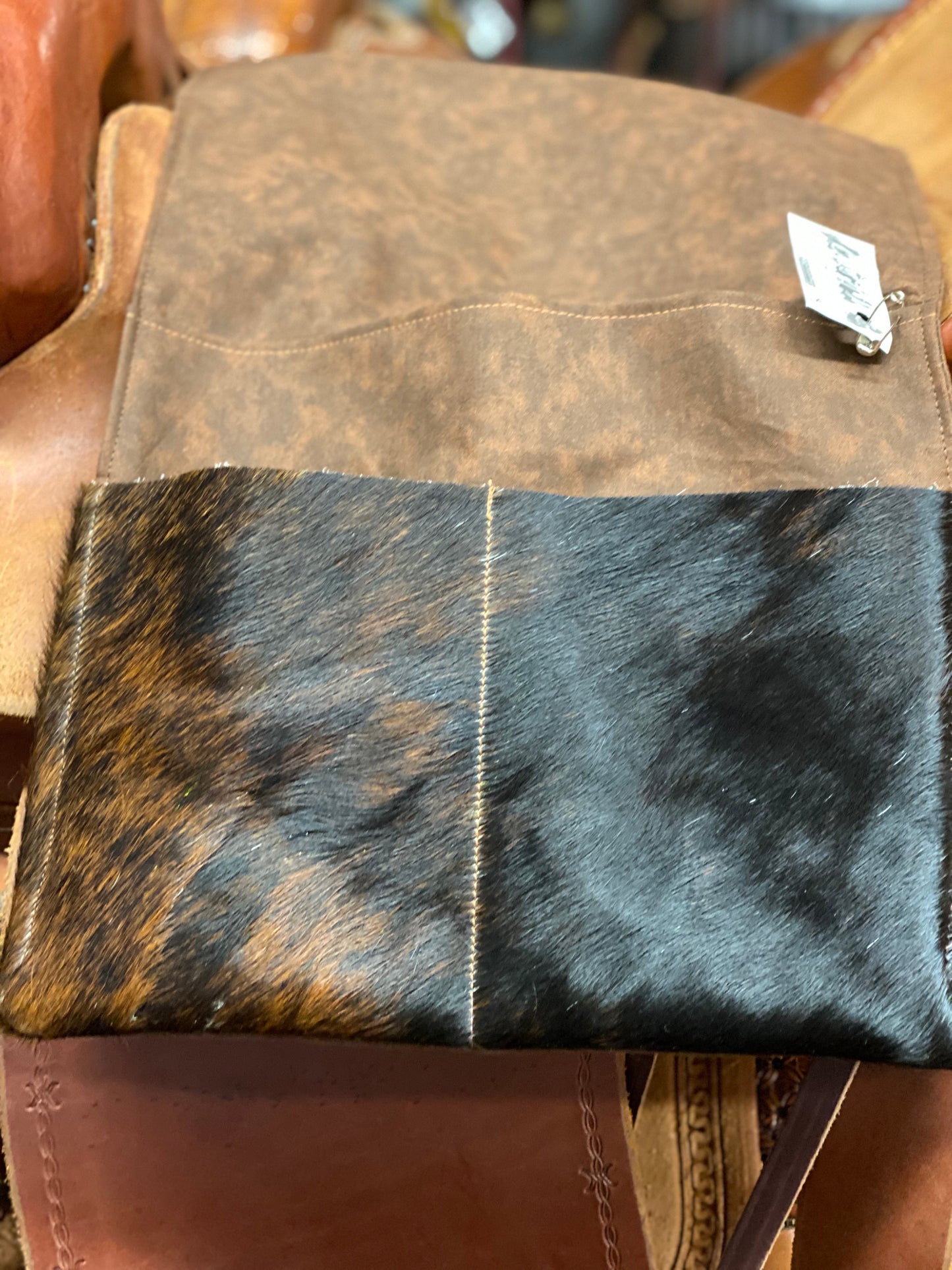 Cowhide remote holder