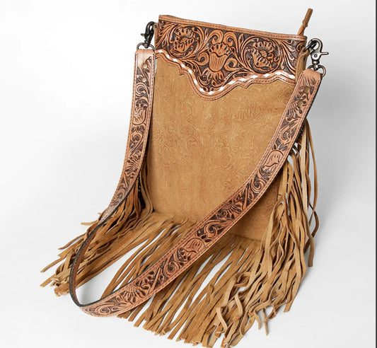 Suede tooled Purse