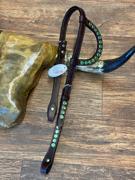 Headstall w/Green Gems