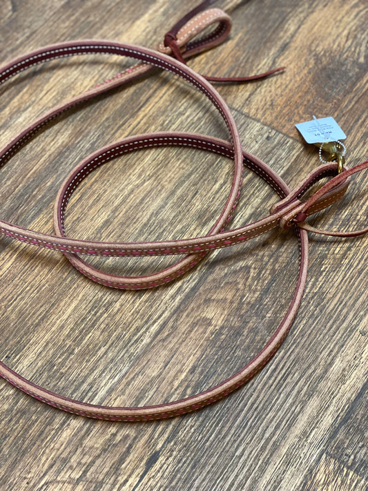 Pink Buckstitch Roping Rein w/Brass Snap