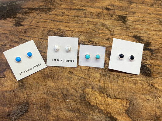 Genuine Silver/Turquoise Studs