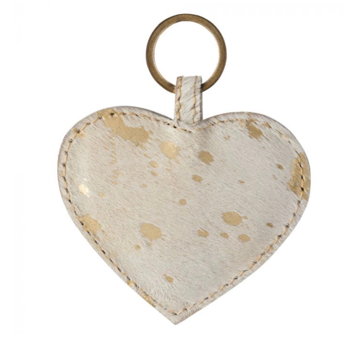 Hair on Hide Heart Key Chain