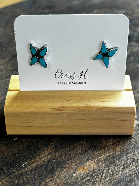 Genuine butterfly stud earrings