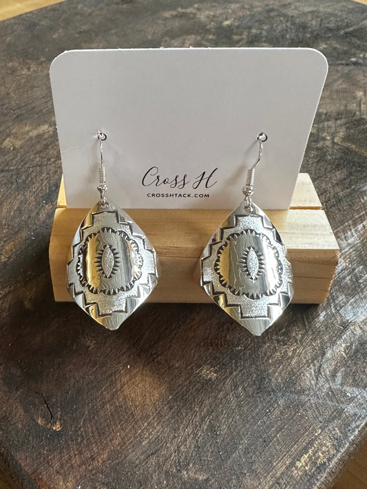 Sterling silver Aztec earrings